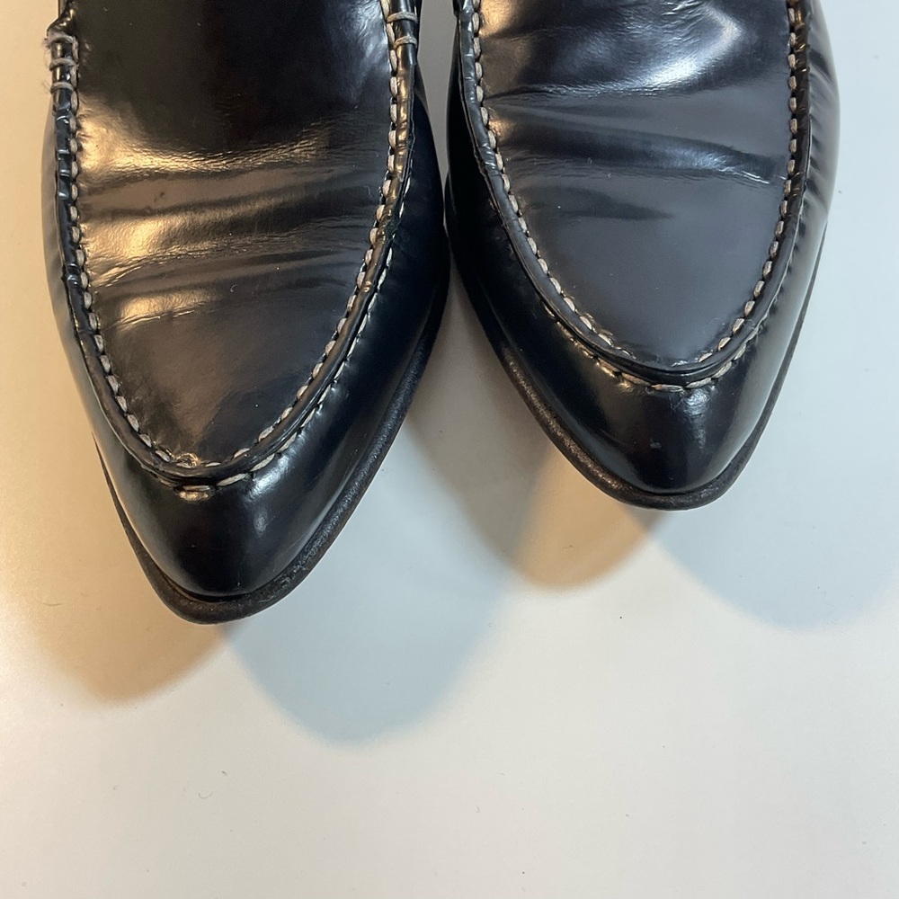Vintage Tod’s Black Leather Pointy Toe Vintage Driver Moccasin Loafers - Picture 6 of 10